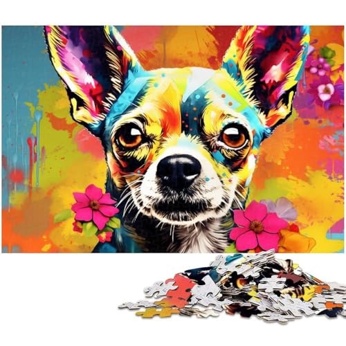 Puzzle 1000 Teile, Bunter Chihuahua, Schwierige Puzzles für Erwachsene, Lernaktivität für kognitive Fähigkeiten, Verbesserung der kognitiven Fähigkeiten, 26 x 38 cm / 10,23 x 14,96 Zoll Puzzle 1000 Teile, Bunter Chihuahua, Schwierige Puzzles für Erwachsene, Lernaktivität für kognitive Fähigkeiten, Verbesserung der kognitiven Fähigkeiten, 26 x 38 cm / 10,23 x 14,96 Zoll von JIANGENNF