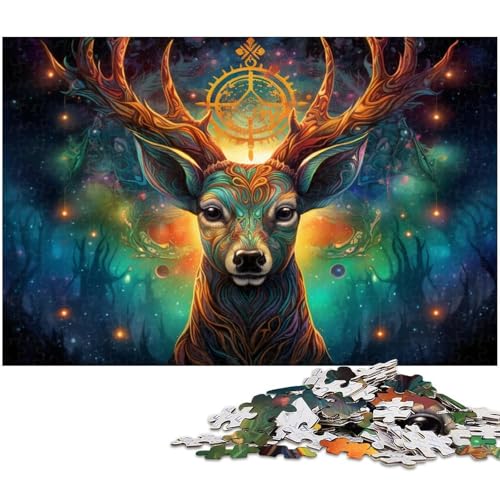 Puzzle 1000 Teile, Bunter Hirsch, Schwierige Puzzles für Erwachsene, Lernaktivität für kognitive Fähigkeiten, Verbesserung der kognitiven Fähigkeiten, 26 x 38 cm / 10,23 x 14,96 Zoll Puzzle 1000 Teile, Bunter Hirsch, Schwierige Puzzles für Erwachsene, Lernaktivität für kognitive Fähigkeiten, Verbesserung der kognitiven Fähigkeiten, 26 x 38 cm / 10,23 x 14,96 Zoll von JIANGENNF
