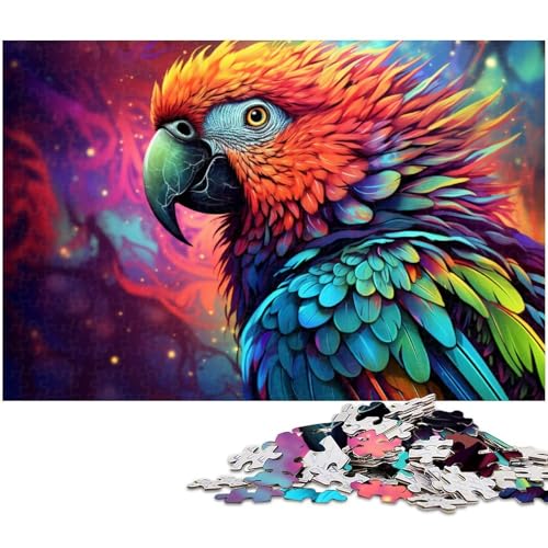 Puzzle 1000 Teile, Bunter Papagei, Holzpuzzle für Erwachsene, Teenager, Paare und Freunde zum Geburtstag, Weihnachten, 50 x 75 cm / 19,68 x 29,52 Zoll von JIANGENNF