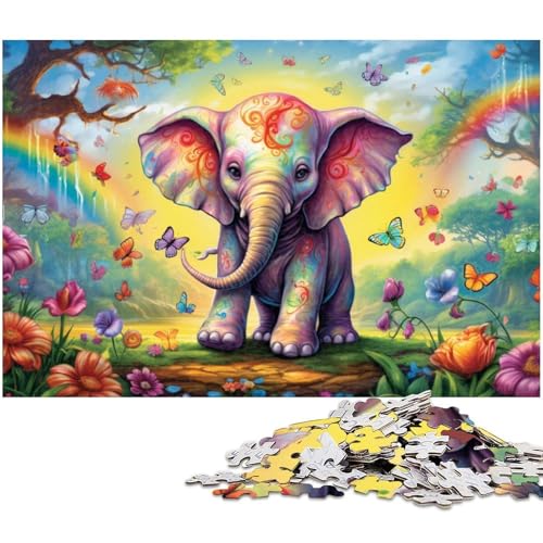 Puzzle 1000 Teile, Buntes Elefanten-Puzzle für Erwachsene, Eltern, Partner, Freunde – ab 14 Jahren, 26 x 38 cm / 10,23 x 14,96 Zoll Puzzle 1000 Teile, Buntes Elefanten-Puzzle für Erwachsene, Eltern, Partner, Freunde – ab 14 Jahren, 26 x 38 cm / 10,23 x 14,96 Zoll von JIANGENNF