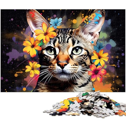 Puzzle 1000 Teile, Buntes Katzen-Puzzle für Erwachsene, Eltern, Partner, Freunde – ab 14 Jahren, 50 x 75 cm / 19,68 x 29,52 Zoll Puzzle 1000 Teile, Buntes Katzen-Puzzle für Erwachsene, Eltern, Partner, Freunde – ab 14 Jahren, 50 x 75 cm / 19,68 x 29,52 Zoll von JIANGENNF