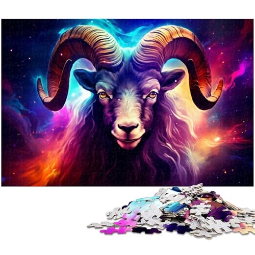 Puzzle 1000 Teile, Buntes Widder-Puzzle für Erwachsene, Eltern, Partner, Freunde – ab 14 Jahren, 50 x 75 cm / 19,68 x 29,52 Zoll Puzzle 1000 Teile, Buntes Widder-Puzzle für Erwachsene, Eltern, Partner, Freunde – ab 14 Jahren, 50 x 75 cm / 19,68 x 29,52 Zoll von JIANGENNF