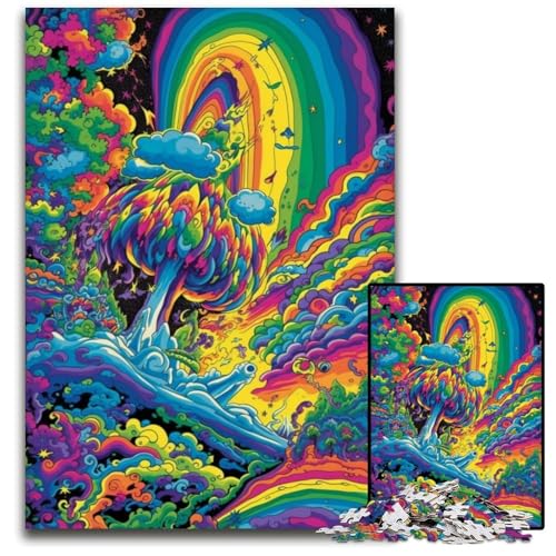 Puzzle 1000 Teile, Buntes psychedelisches Rauch-Puzzle, Eltern, Partner, Freunde – ab 14 Jahren, 26x38cm/10,23x14,96 Zoll Puzzle 1000 Teile, Buntes psychedelisches Rauch-Puzzle, Eltern, Partner, Freunde – ab 14 Jahren, 26x38cm/10,23x14,96 Zoll von JIANGENNF