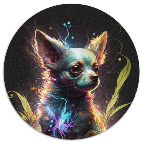 Puzzle 1000 Teile, Chihuahua-Puzzle aus Pappe für Erwachsene, Denkspiel für Teenager, (Größe 67,5 x 67,5 cm) von JIANGENNF