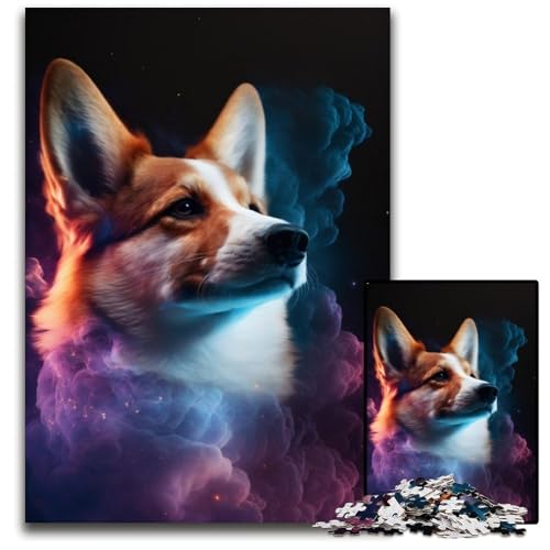 Puzzle 1000 Teile, Corgi-Wolke, Puzzle für Erwachsene, DIY-Dekoration, Gehirn-Herausforderung, für Erwachsene, Familie, 26x38cm/10,23x14,96 Zoll Puzzle 1000 Teile, Corgi-Wolke, Puzzle für Erwachsene, DIY-Dekoration, Gehirn-Herausforderung, für Erwachsene, Familie, 26x38cm/10,23x14,96 Zoll von JIANGENNF