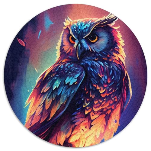 Puzzle 1000 Teile, Eulen-Tiere, Kartonpuzzle für Erwachsene, Denkspiel für Teenager, (Größe 67,5 x 67,5 cm) von JIANGENNF