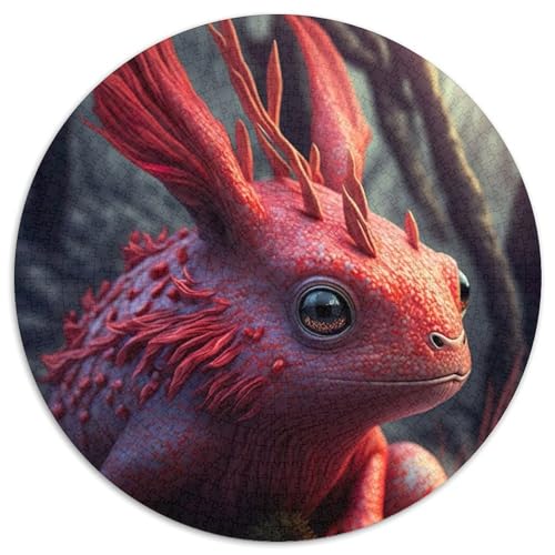 Puzzle 1000 Teile, Fantasie-Puzzle mit roter Eidechse, Kartonpuzzle für Erwachsene, Denkspiel für Teenager, (Größe 67,5 x 67,5 cm) von JIANGENNF