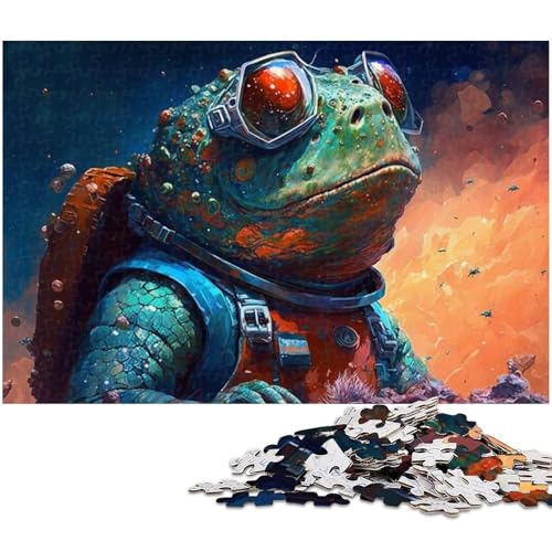 Puzzle 1000 Teile, Fantasy-Frosch-Astronaut, Puzzle für Erwachsene, Eltern, Partner, Freunde – ab 14 Jahren, 50 x 75 cm / 19,68 x 29,52 Zoll von JIANGENNF