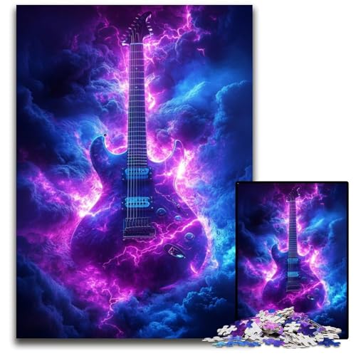 Puzzle 1000 Teile, Fantasy-Gitarre, Holzpuzzle für Heimdekorationsgeschenke, anspruchsvolles Familienspielzeug, perfekt für Spieleabende, 50x75cm Puzzle 1000 Teile, Fantasy-Gitarre, Holzpuzzle für Heimdekorationsgeschenke, anspruchsvolles Familienspielzeug, perfekt für Spieleabende, 50x75cm von JIANGENNF