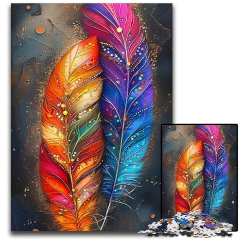 Puzzle 1000 Teile, Farbige Federn, Puzzles, Eltern, Partner, Freunde – ab 14 Jahren, 26x38cm/10,23x14,96 Zoll Puzzle 1000 Teile, Farbige Federn, Puzzles, Eltern, Partner, Freunde – ab 14 Jahren, 26x38cm/10,23x14,96 Zoll von JIANGENNF