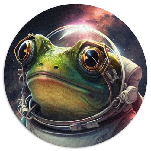 Puzzle 1000 Teile, Frosch-Weltraum-Astronaut, Papppuzzle für Erwachsene, Denkspiel für Teenager, (Größe 67,5 x 67,5 cm) von JIANGENNF