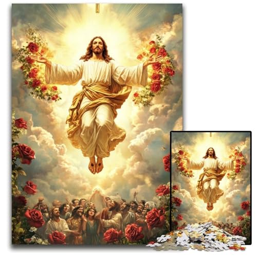 Puzzle 1000 Teile, Jesus-Puzzle aus Holz für Heimdekorationsgeschenke, anspruchsvolles Familienspielzeug, perfekt für Spieleabende, 50x75cm Puzzle 1000 Teile, Jesus-Puzzle aus Holz für Heimdekorationsgeschenke, anspruchsvolles Familienspielzeug, perfekt für Spieleabende, 50x75cm von JIANGENNF