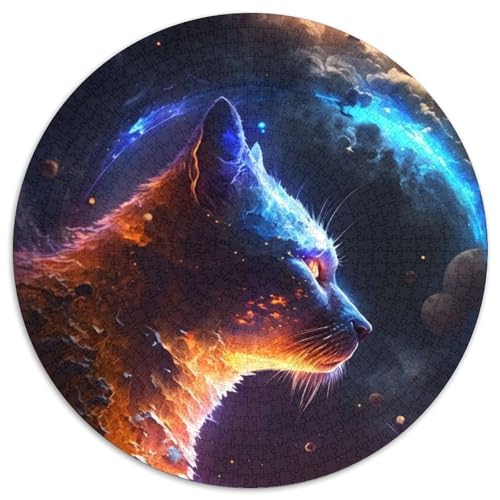 Puzzle 1000 Teile, Katzengott des Universums, Papppuzzle für Erwachsene, Denkspiel für Teenager, (Größe 67,5 x 67,5 cm) von JIANGENNF