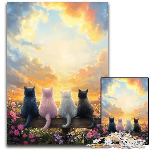 Puzzle 1000 Teile, Katzenpuzzle, Lernspiele, mit passendem Poster und Quizblatt, für Kinder ab 14 Jahren, 50x75cm Puzzle 1000 Teile, Katzenpuzzle, Lernspiele, mit passendem Poster und Quizblatt, für Kinder ab 14 Jahren, 50x75cm von JIANGENNF