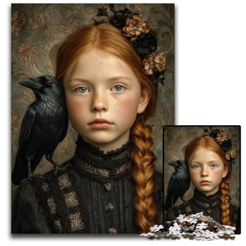 Puzzle 1000 Teile, Kleines Mädchen, Papppuzzle für Kinder ab 14 Jahren, pädagogische Herausforderung, lustige Aktivitäten zu Hause, Geburtstagsgeschenke, Reisegeschenke, 26x38cm von JIANGENNF