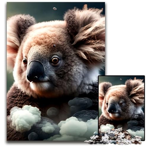 Puzzle 1000 Teile, Koala-Puzzle aus Pappe, anspruchsvolles Denkspiel für Teenager, unterhaltsames interaktives Spiel für die ganze Familie, 26x38cm/10,23x14,96 Zoll von JIANGENNF