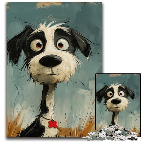 Puzzle 1000 Teile, Kunst-Hund, Holzpuzzle, Lernspiele, Stressabbau, Heimdekorationsspielzeug für Kinder ab 14 Jahren, 50x75cm Puzzle 1000 Teile, Kunst-Hund, Holzpuzzle, Lernspiele, Stressabbau, Heimdekorationsspielzeug für Kinder ab 14 Jahren, 50x75cm von JIANGENNF