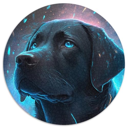 Puzzle 1000 Teile, Labrador Retriever-Hund, 1000-teiliges rundes Puzzle, Spiel für Erwachsene, Geschenk, interaktives Familienspiel, Gehirn-Herausforderungsgeschenk (Größe 67,5 x 67,5 cm) von JIANGENNF