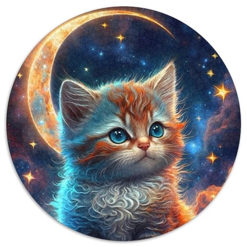 Puzzle 1000 Teile, Mondkätzchen, Kartonpuzzle für Erwachsene, Denkspiel für Teenager, (Größe 67,5 x 67,5 cm) von JIANGENNF