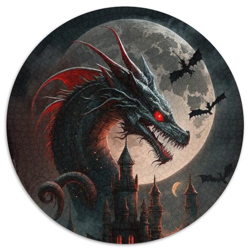 Puzzle 1000 Teile, Nachtdrache, Kartonpuzzle für Erwachsene, Denkspiel für Teenager, (Größe 67,5 x 67,5 cm) von JIANGENNF