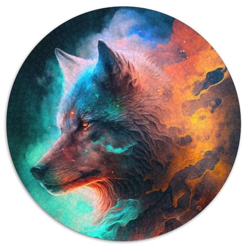Puzzle 1000 Teile, Nebula Wolf, Kartonpuzzle für Erwachsene, Denkspiel für Teenager, (Größe 67,5 x 67,5 cm) von JIANGENNF