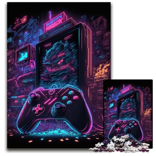 Puzzle 1000 Teile, Neon-Spiel, Holzpuzzle, interaktives Familienspiel, Familienaktivitätsspiel, 50x75cm/19,68x29,52 Zoll Puzzle 1000 Teile, Neon-Spiel, Holzpuzzle, interaktives Familienspiel, Familienaktivitätsspiel, 50x75cm/19,68x29,52 Zoll von JIANGENNF