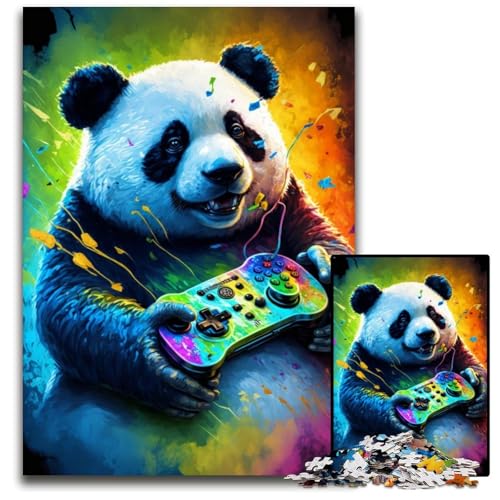 Puzzle 1000 Teile, Panda-Spielpuzzle für Erwachsene, perfekt für Halloween, Weihnachten, Geburtstagsgeschenk, 26x38cm/10,23x14,96 Zoll von JIANGENNF
