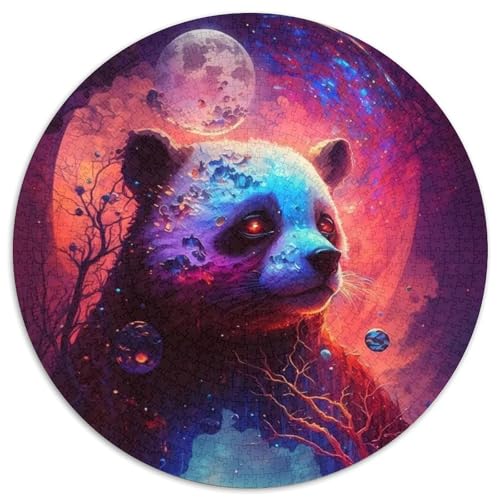 Puzzle 1000 Teile, Panda Wonder, 1000-teiliges rundes Puzzle, Spiel für Erwachsene, Geschenk, interaktives Familienspiel, Gehirn-Herausforderungsgeschenk (Größe 67,5 x 67,5 cm) von JIANGENNF