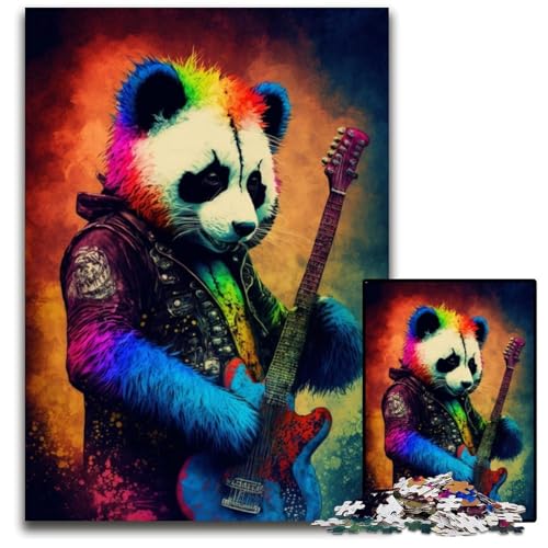 Puzzle 1000 Teile, Panda spielt Gitarre, Puzzle für Erwachsene, perfekt für Halloween, Weihnachten, Geburtstagsgeschenk, 26x38cm/10,23x14,96 Zoll Puzzle 1000 Teile, Panda spielt Gitarre, Puzzle für Erwachsene, perfekt für Halloween, Weihnachten, Geburtstagsgeschenk, 26x38cm/10,23x14,96 Zoll von JIANGENNF