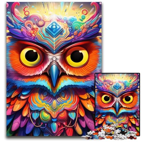 Puzzle 1000 Teile, Psychedelische Eule, Eltern, Partner, Freunde – ab 14 Jahren, 50x75cm/19,68x29,52 Zoll Puzzle 1000 Teile, Psychedelische Eule, Eltern, Partner, Freunde – ab 14 Jahren, 50x75cm/19,68x29,52 Zoll von JIANGENNF