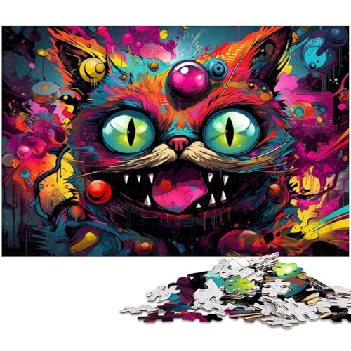 Puzzle 1000 Teile, Psychedelische Farbkatze, Schwierige Puzzles für Erwachsene, Pädagogische Aktivität zur Verbesserung kognitiver Fähigkeiten, 26 x 38 cm / 10,23 x 14,96 Zoll Puzzle 1000 Teile, Psychedelische Farbkatze, Schwierige Puzzles für Erwachsene, Pädagogische Aktivität zur Verbesserung kognitiver Fähigkeiten, 26 x 38 cm / 10,23 x 14,96 Zoll von JIANGENNF