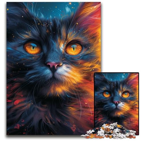 Puzzle 1000 Teile, Psychedelische Kunst, Katzen-Puzzle, Eltern, Partner, Freunde – ab 14 Jahren, 26x38cm/10,23x14,96 Zoll Puzzle 1000 Teile, Psychedelische Kunst, Katzen-Puzzle, Eltern, Partner, Freunde – ab 14 Jahren, 26x38cm/10,23x14,96 Zoll von JIANGENNF