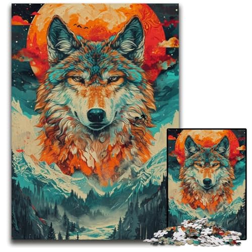 Puzzle 1000 Teile, Psychedelischer Wolf, Eltern, Partner, Freunde – ab 14 Jahren, 26x38cm/10,23x14,96 Zoll Puzzle 1000 Teile, Psychedelischer Wolf, Eltern, Partner, Freunde – ab 14 Jahren, 26x38cm/10,23x14,96 Zoll von JIANGENNF