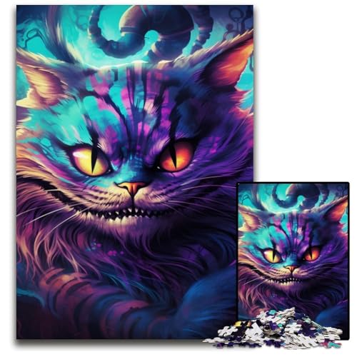 Puzzle 1000 Teile, Psychedelisches Tier-Katzen-Puzzle aus Pappe, Herausforderndes Denkspiel für Teenager, Spaß am Familienspielabend, 26x38cm/10,23x14,96 Zoll Puzzle 1000 Teile, Psychedelisches Tier-Katzen-Puzzle aus Pappe, Herausforderndes Denkspiel für Teenager, Spaß am Familienspielabend, 26x38cm/10,23x14,96 Zoll von JIANGENNF