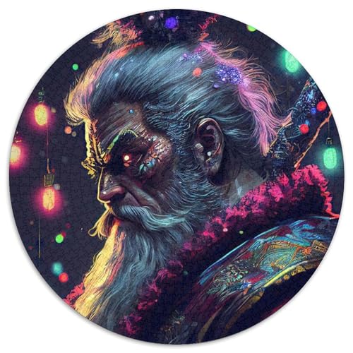 Puzzle 1000 Teile, Punk-Weihnachtsmann-Puzzle aus Pappe für Erwachsene, Denkspiel für Teenager, (Größe 67,5 x 67,5 cm) von JIANGENNF