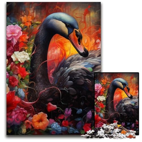 Puzzle 1000 Teile, Schwarzer Schwan, Puzzle für Erwachsene, DIY-Dekoration, Gehirn-Herausforderung, für Erwachsene, Familie, 26x38cm/10,23x14,96 Zoll Puzzle 1000 Teile, Schwarzer Schwan, Puzzle für Erwachsene, DIY-Dekoration, Gehirn-Herausforderung, für Erwachsene, Familie, 26x38cm/10,23x14,96 Zoll von JIANGENNF