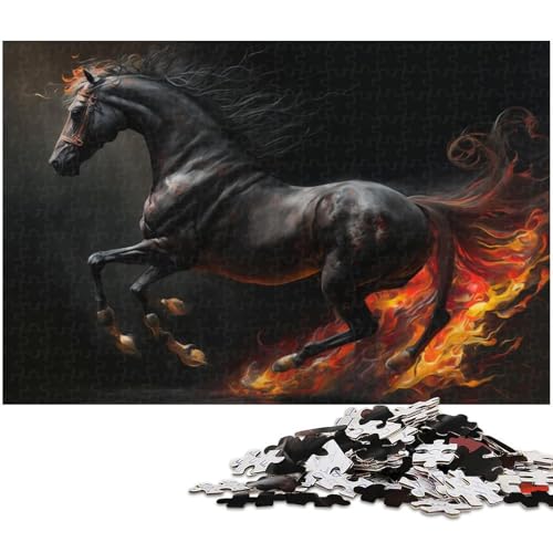 Puzzle 1000 Teile, Schwarzes Pferd, Puzzle für Erwachsene, Eltern, Partner, Freunde – ab 14 Jahren, 26 x 38 cm / 10,23 x 14,96 Zoll Puzzle 1000 Teile, Schwarzes Pferd, Puzzle für Erwachsene, Eltern, Partner, Freunde – ab 14 Jahren, 26 x 38 cm / 10,23 x 14,96 Zoll von JIANGENNF