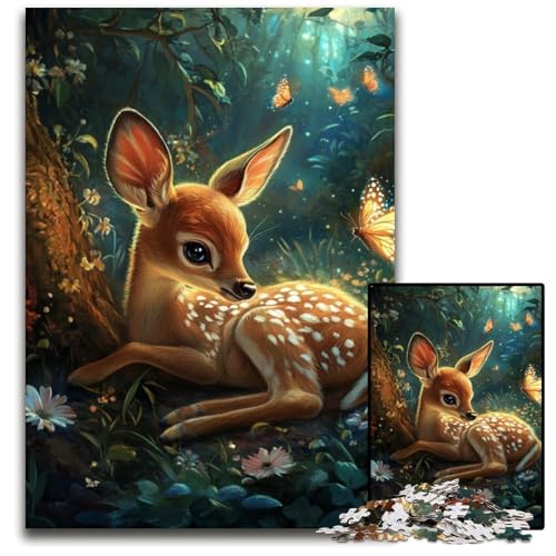 Puzzle 1000 Teile, Sikahirsch, Holzpuzzle für Heimdekorationsgeschenke, anspruchsvolles Familienspielzeug, perfekt für Spieleabende, 50x75cm Puzzle 1000 Teile, Sikahirsch, Holzpuzzle für Heimdekorationsgeschenke, anspruchsvolles Familienspielzeug, perfekt für Spieleabende, 50x75cm von JIANGENNF