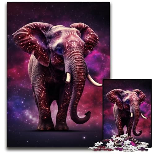 Puzzle 1000 Teile, Sterntier-Elefant, Papppuzzle für Erwachsene, Heimdekoration, 26x38cm/10,23x14,96 Zoll Puzzle 1000 Teile, Sterntier-Elefant, Papppuzzle für Erwachsene, Heimdekoration, 26x38cm/10,23x14,96 Zoll von JIANGENNF