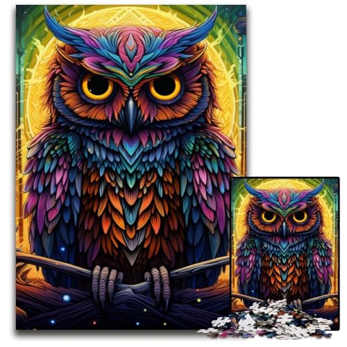 Puzzle 1000 Teile, Tier-Eulen-Puzzle für Erwachsene, entspannende Unterhaltung, Heimdekoration, 50x75cm/19,68x29,52 Zoll von JIANGENNF