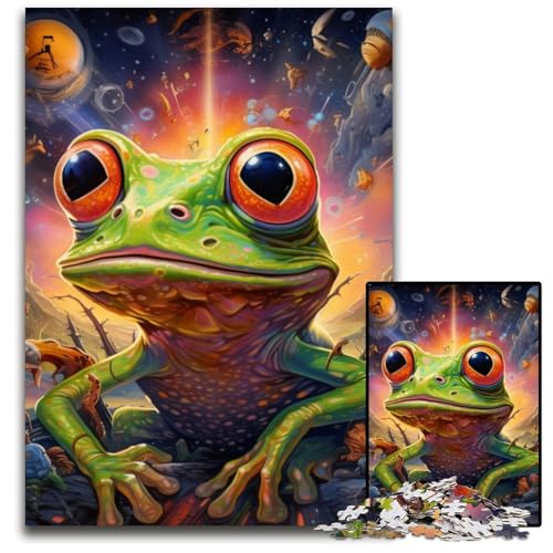 Puzzle 1000 Teile, Tier-Frosch-Puzzle aus Pappe für Erwachsene, Heimdekoration, 26x38cm/10,23x14,96 Zoll Puzzle 1000 Teile, Tier-Frosch-Puzzle aus Pappe für Erwachsene, Heimdekoration, 26x38cm/10,23x14,96 Zoll von JIANGENNF