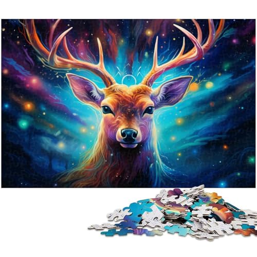 Puzzle 1000 Teile, Tier-Hirsch, Unmögliches Puzzle für Erwachsene, Familienaktivität, Denksportaufgabe, Heimdekoration, 50 x 75 cm / 19,68 x 29,52 Zoll Puzzle 1000 Teile, Tier-Hirsch, Unmögliches Puzzle für Erwachsene, Familienaktivität, Denksportaufgabe, Heimdekoration, 50 x 75 cm / 19,68 x 29,52 Zoll von JIANGENNF