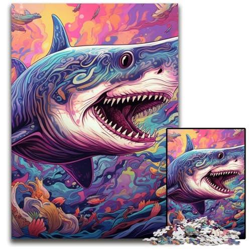 Puzzle 1000 Teile, Tierkunst, Hai-Puzzle, Eltern, Partner, Freunde – ab 14 Jahren, 26x38cm/10,23x14,96 Zoll Puzzle 1000 Teile, Tierkunst, Hai-Puzzle, Eltern, Partner, Freunde – ab 14 Jahren, 26x38cm/10,23x14,96 Zoll von JIANGENNF