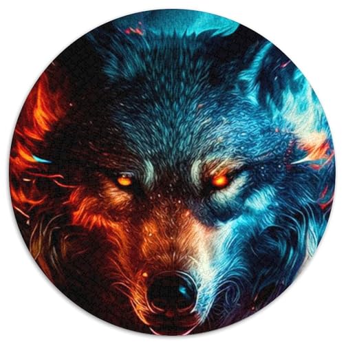Puzzle 1000 Teile, Wolf-Puzzle aus Pappe für Erwachsene, Denkspiel für Teenager, (Größe 67,5 x 67,5 cm) von JIANGENNF