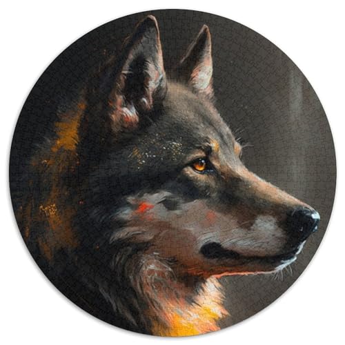 Puzzle 1000 Teile, Wolf-Puzzle aus Pappe für Erwachsene, Denkspiel für Teenager, (Größe 67,5 x 67,5 cm) von JIANGENNF