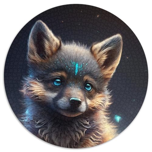 Puzzle 1000 Teile, Wolfsbaby, Kartonpuzzle für Erwachsene, Denkspiel für Teenager, (Größe 67,5 x 67,5 cm) von JIANGENNF