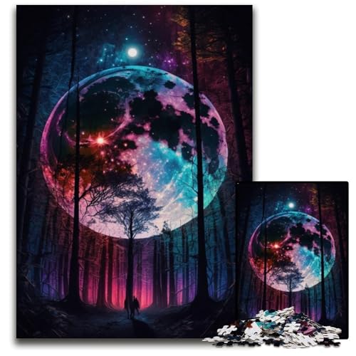 Puzzle 1000 Teile, Wunderschöner Wald, Vollmond, Puzzle, Eltern, Partner, Freunde – ab 14 Jahren, 26x38cm/10,23x14,96 Zoll Puzzle 1000 Teile, Wunderschöner Wald, Vollmond, Puzzle, Eltern, Partner, Freunde – ab 14 Jahren, 26x38cm/10,23x14,96 Zoll von JIANGENNF