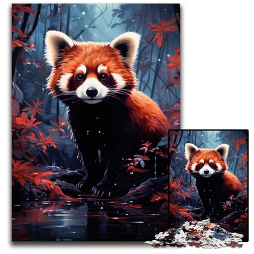 Puzzle 1000 Teile, bunter roter Panda, Papppuzzle für Erwachsene, Heimdekoration, 26x38cm/10,23x14,96 Zoll Puzzle 1000 Teile, bunter roter Panda, Papppuzzle für Erwachsene, Heimdekoration, 26x38cm/10,23x14,96 Zoll von JIANGENNF