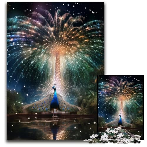 Puzzle 1000 Teile, farbenfrohes Kunst-Pfauen-Puzzle für Erwachsene, DIY-Dekoration, Gehirn-Herausforderung, für Erwachsene, Familie, 26x38cm/10,23x14,96 Zoll Puzzle 1000 Teile, farbenfrohes Kunst-Pfauen-Puzzle für Erwachsene, DIY-Dekoration, Gehirn-Herausforderung, für Erwachsene, Familie, 26x38cm/10,23x14,96 Zoll von JIANGENNF