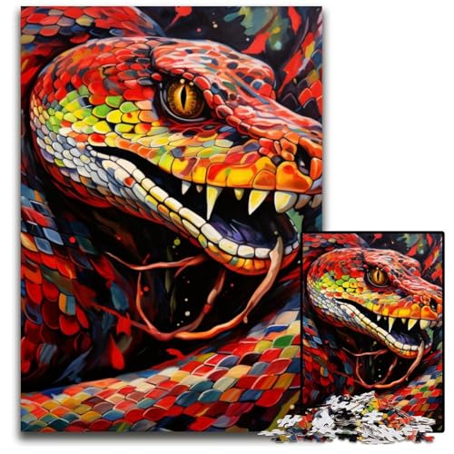 Puzzle 1000 Teile, farbenfrohes Schlangen-Kunstpuzzle, Eltern, Partner, Freunde – ab 14 Jahren, 26x38cm/10,23x14,96 Zoll Puzzle 1000 Teile, farbenfrohes Schlangen-Kunstpuzzle, Eltern, Partner, Freunde – ab 14 Jahren, 26x38cm/10,23x14,96 Zoll von JIANGENNF
